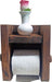 Rustic Solid Pine Wood Toilet Paper Holder with Small Shelf 0