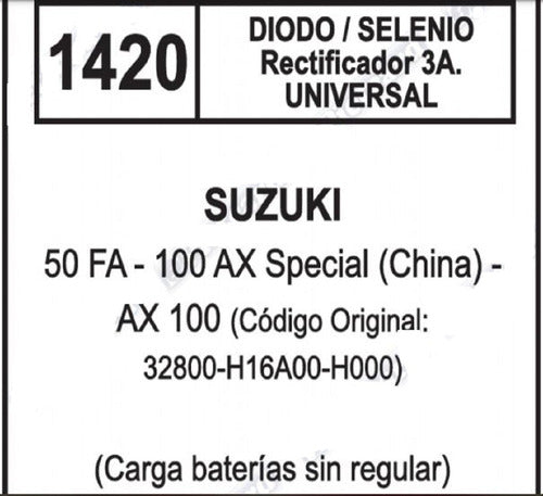 Pietcard Diodo Rectificador Suzuki 50 Fa 2