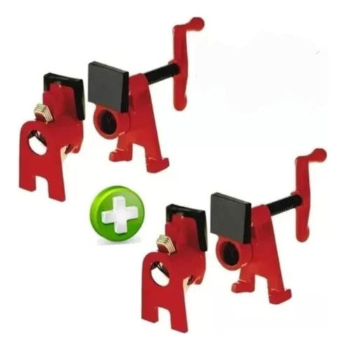 Set X2 Prensa Sargento P/ Caño Tubo De 3/4 Pipe Clamp+ Ahora 0