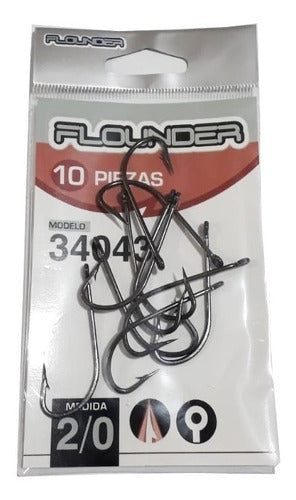 Flounder Hooks 34043 N°2/0 - 3/0 - 4/0 Varied Sea Fishing 0