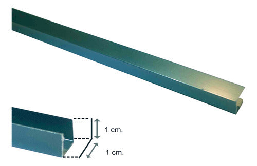 Perfil Para Pared Aluminio Verde Mate 3mts Largo Viscardi 1