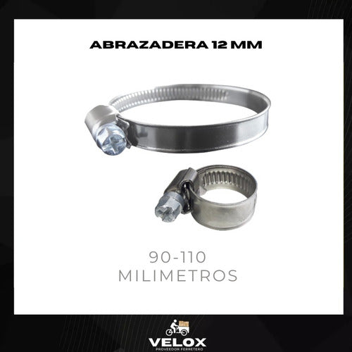 Abrazadera Carbiz Cremallera Importada Metal 12mm 90-110mm 1