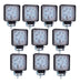 Kit of 10 Square 9 LED Auxiliary Lights for Agricultural Machinery 0