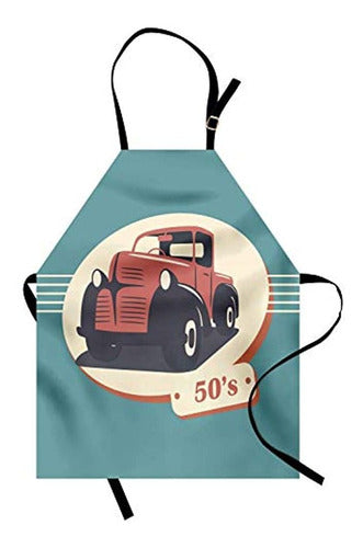 Ambesonne Retro Apron, Nostalgic Classic Vehicles A 1