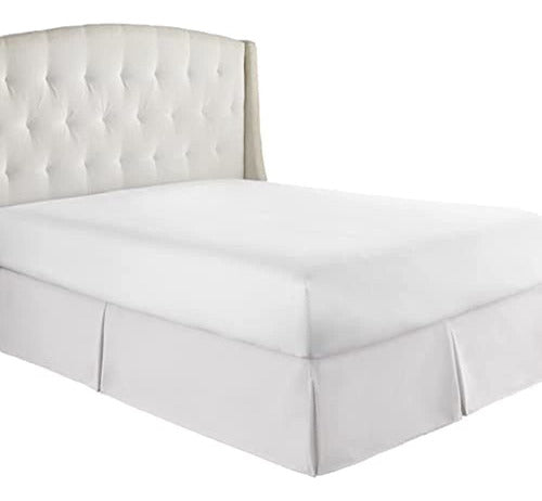 Falda Blanca Para Cama King De Hc Collection - Volantes Anti 0