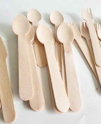 45 Bamboo Cutlery Set - Forks, Knives, and Spoons 1