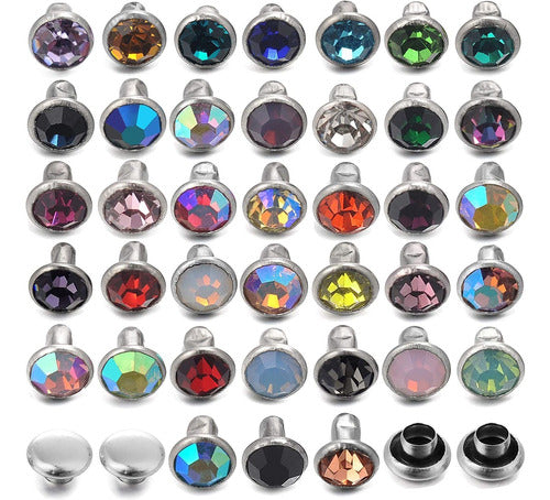 YORANYO 100 Mixed Color 6mm Crystal Rivet Sets 0