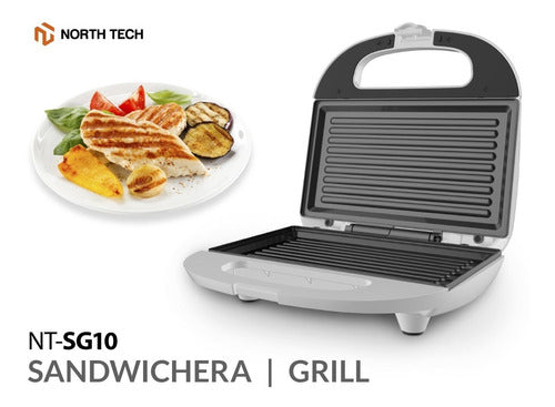 Sandwichera Grill Plancha North Tech 800w Antiadherente 1