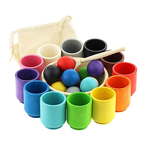 Ulanik Balls In Cups Large Montessori Toy Clasificador De Ma 0