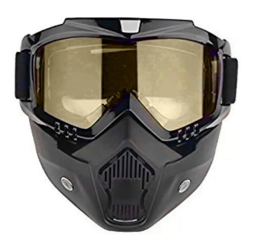 FAS MOTOS Air Flow Open Face Mirrored Goggles 5