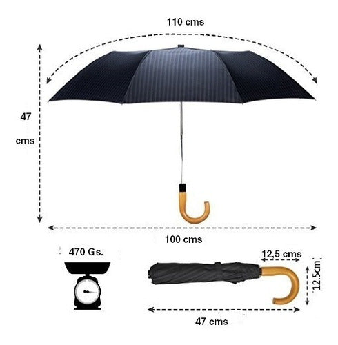 Prima Short Automatic Umbrella Steel Chrome Windproof 1