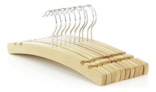 Hangerworld Pack of 10 Kids Wooden Clothing Hangers in Crescent Shape 5