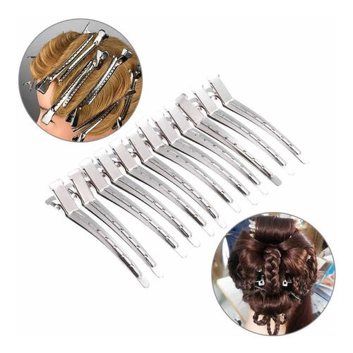 Professional Hairdressing Crocodile Hair Clips Set of 12 - Haircut, Styling, and Coloring 0