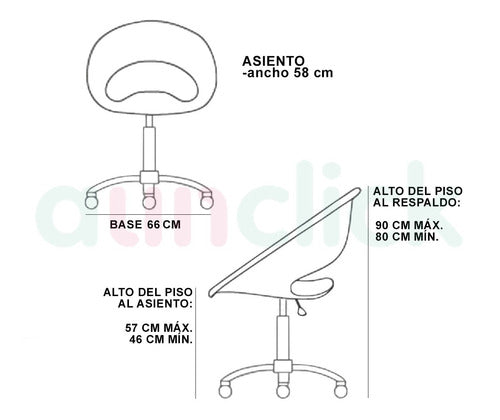 Rossi Silla De Escritorio Diseño Moderno Oficina - Neumática Giratoria Plástica One Base Estrella Cromada Con Ruedas 5