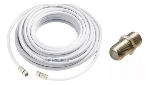 Rollo Cable Coaxil 10 Metros Rg6 + Ficha De Union Empalme 0