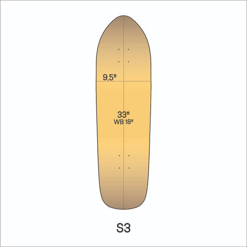 Tabla Surfskate Makaniboards Shape S3 Cruiser Maple Con Lija 3