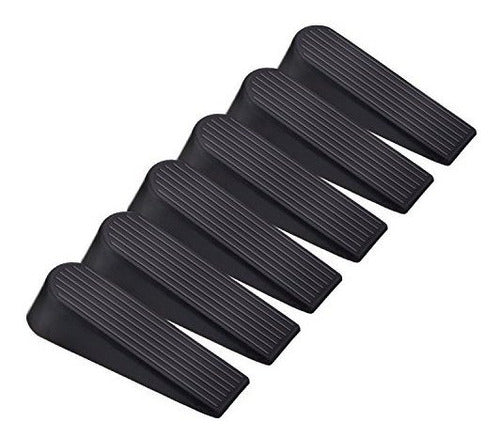 Hotop 6 Pack Door Stop Cuñas De Goma Negro Stoppers Para El 0