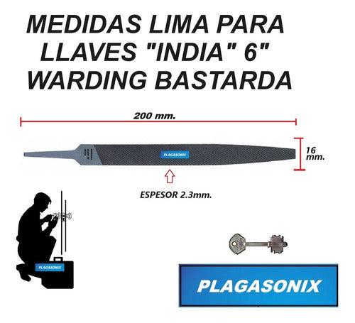 Lima Origen India Para Llaves Bastarda 6 Pulgadas Cerrajeria 1