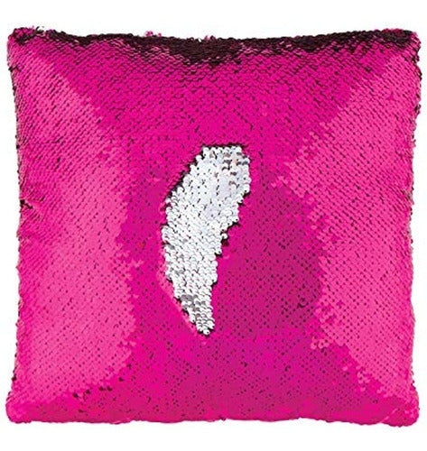 Pink/silver Style Lab Magic Sequin Pillow 0