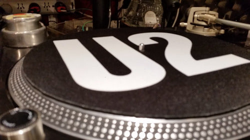 U2 Logo Fondo Negro Paño Slipmat Espuma Djproaudio 2