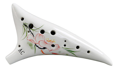 Ocarina Painted 12 Protective With Hand Alto Ceramic Music 0