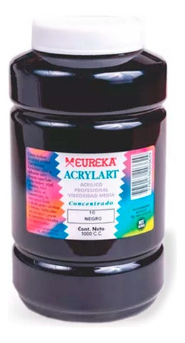 Eureka Acrylart Professional Acrylic Paint 1 Liter - White / Black 4