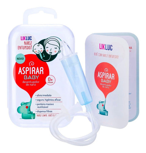 Aspirador Nasal Bico Silicone Aspirar Baby Com Estojo Likluc 0