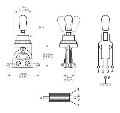 Chave Seletora 3 Posições Guitarra Lespaul Sg Knob A Escolha 6