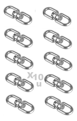 Uniproveedores 10x Double Swivel Snap Hook 5x50mm 0