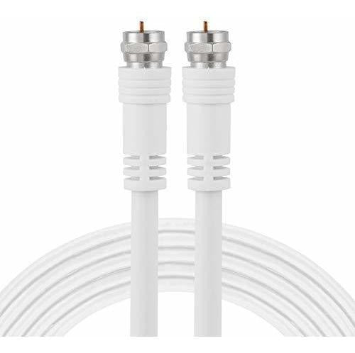 GE 33603 15 Feet RG6 Coaxial Video Cable, White, Type F 0