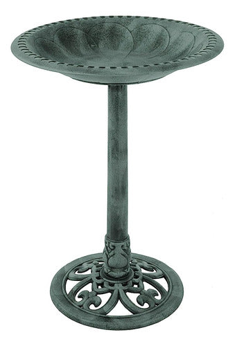 Pure Garden Patina Green Birdbath with Antique Design 0