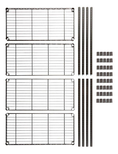 DecoTeam Multi-Purpose Metal Rack with 4 Adjustable Shelves 5