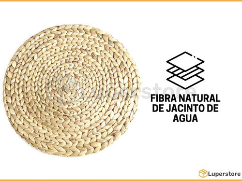 Ordinato Set of 12 Round Individual Table Mats Made of Natural Water Hyacinth 1