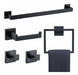 Tnoms Matte Black 5 Pieces Bathroom Accessories Set 0