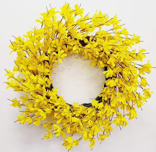 Corona Amarilla De Forsythia Para Puerta De Huashen De 24 Pu 0