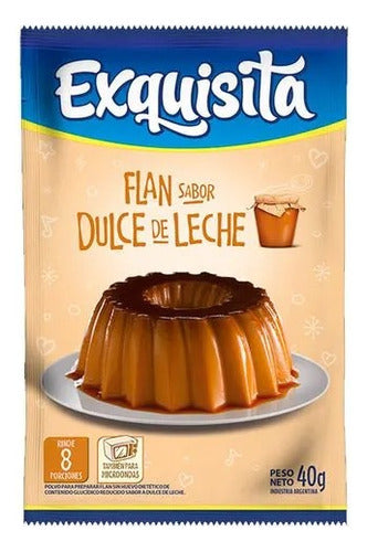 Flan Dulce De Leche Exquisita Caja 15 Sobres X40gr X 2 Unid 0