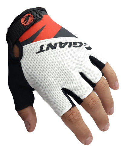 Giant Road Pro Gel Short Finger Cycling Gloves M White Black Red 1