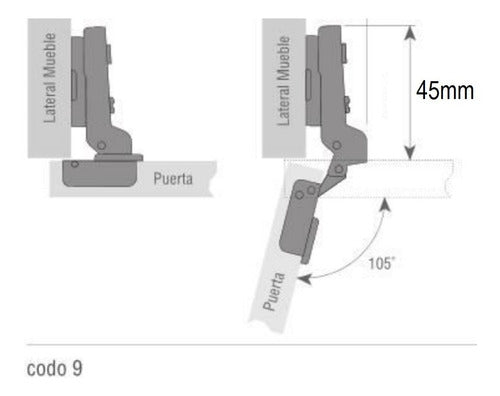 Bronzen Cazoleta Hinge 26 Mm Codo 9 Kitchen Bathroom X 50 Units 1