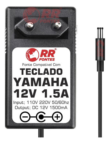 Fonte Carregador 12v 1,5a Para Teclado Yamaha Psr-185 Psr185 3