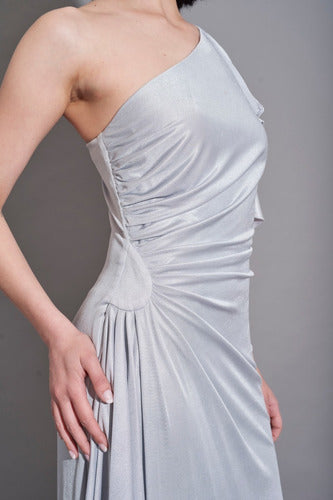 Gladys-T One Shoulder Grey Dress 3