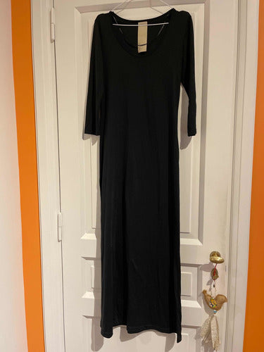 Vestido Negro Complot Algodon Talle Large 42 0