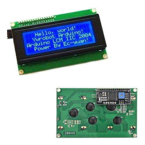 OEM Display Lcd Backlight Azul 20x4 + I2c Arduino Compatible 1