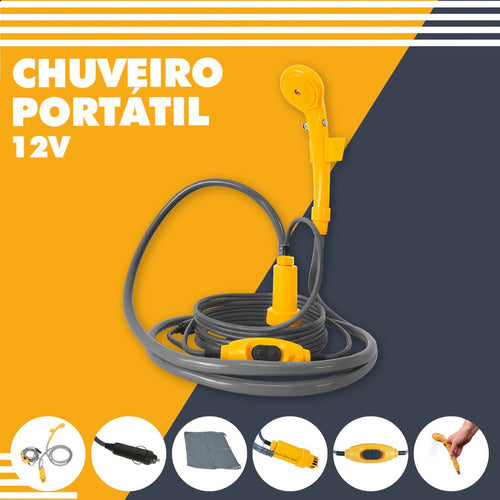 Chuveiro Portátil 12v: Controle De Fluxo E Instalação Fácil 4