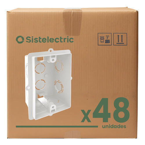 Caja Embutir Rectangular 10x5cm Pvc Pack X48 Sistelectric 0