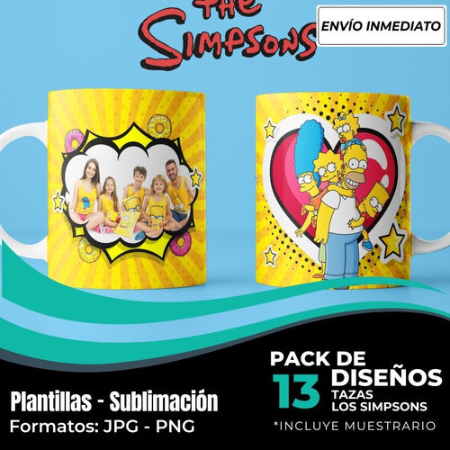 Kit Diseños Plantillas Tazas Los Simpsons Sublimación M9 1