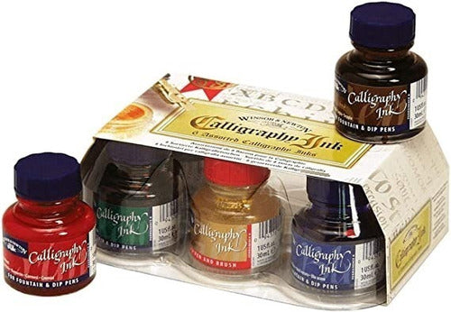 Set Caligrafia 6 Tintas Winsor And Newton 30ml Profesional 0