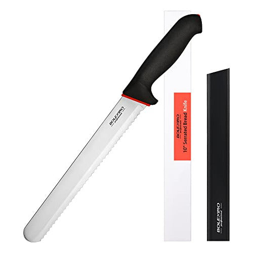 Bolexino Serrated Bread Knife with Sheath - Stainless Steel 0