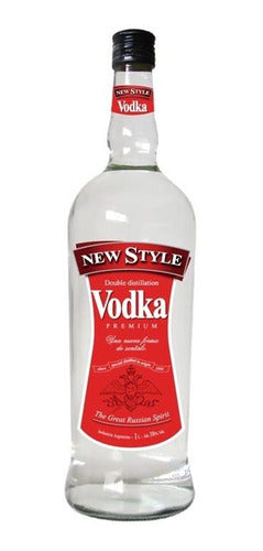 Pack of 3 Units Vodka 1 Lt New Style Gin and Vodka 0