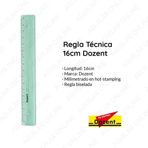 Regla 16 Cm Profesional Más Resistente Dozent By Plantec 1