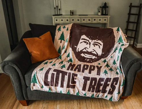 Calhoun Happy Little Trees Official Bob Ross Plush Blanket, 127 Cm X 152 Cm 1